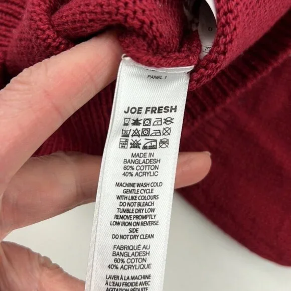 Joe Fresh Red Christmas Cabin Sweater 18  months - Picture 3 of 4